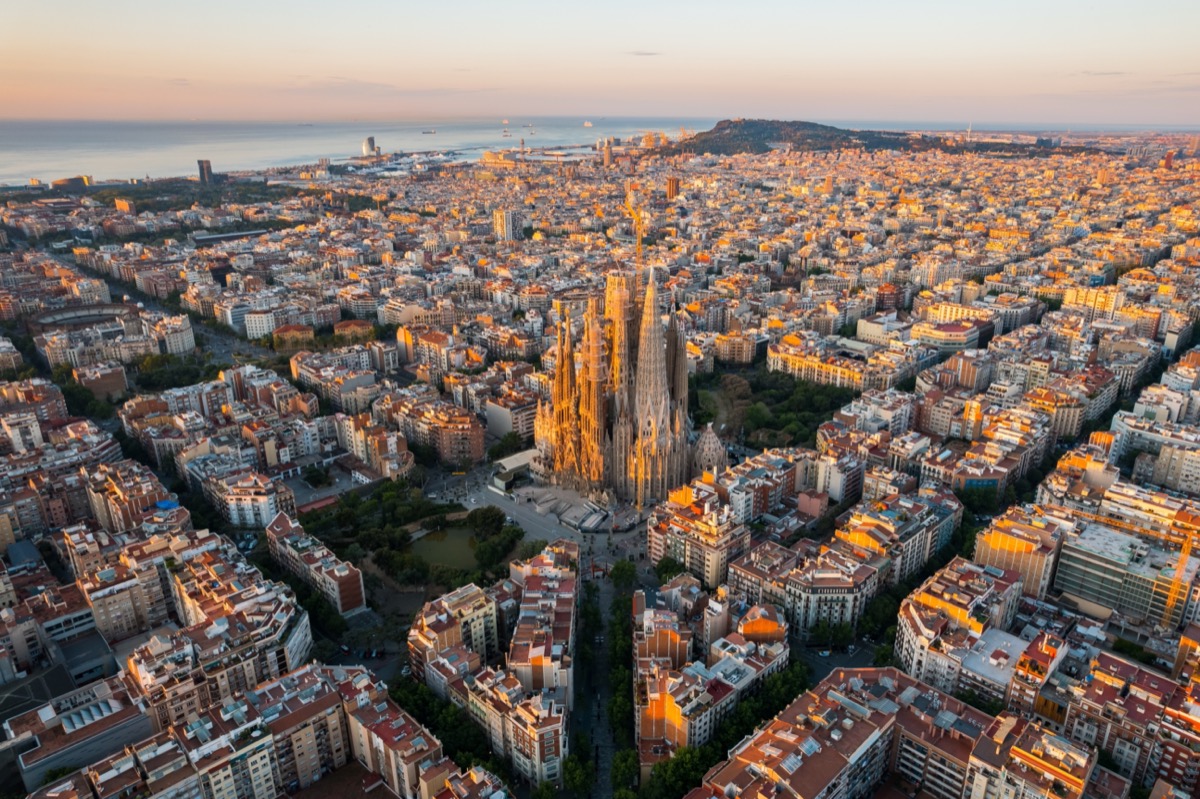 Aerial view of Barcelona; SCOPE Europe 2023 concept