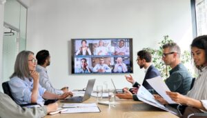 Conference video call; global collaboration concept