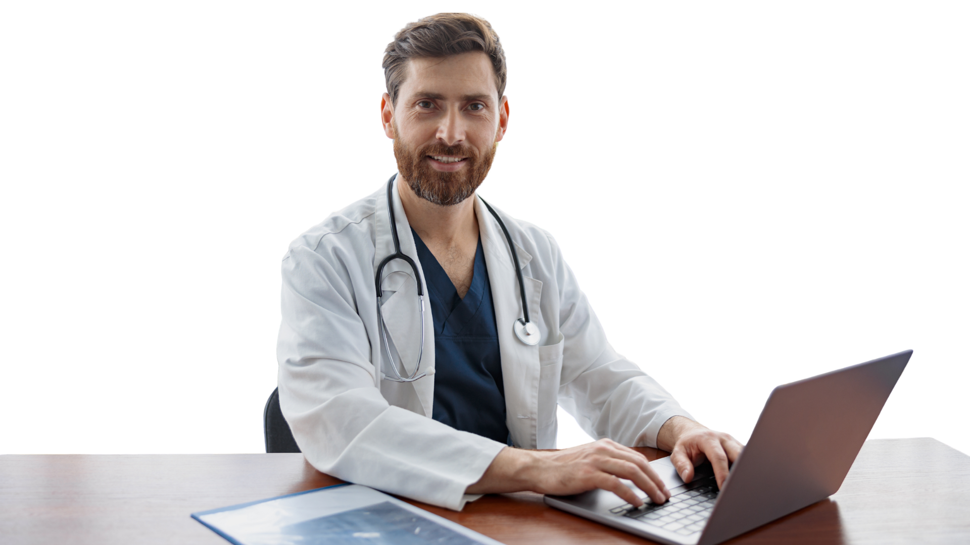 Medical information professional reviewing digital medical information